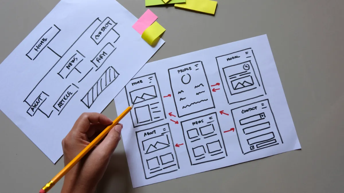 Imagen de un wireframe web